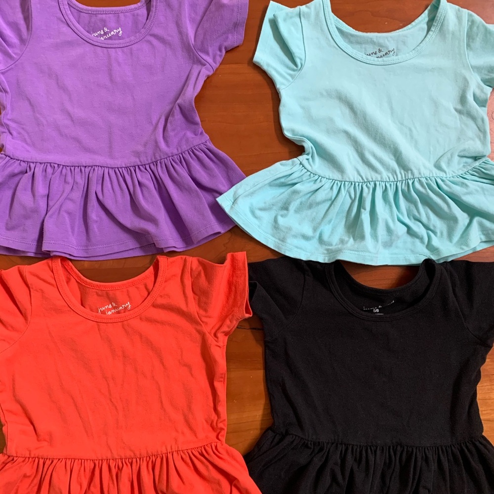 June & January Peplum Tops, size 5/6 (Bundle of 4)